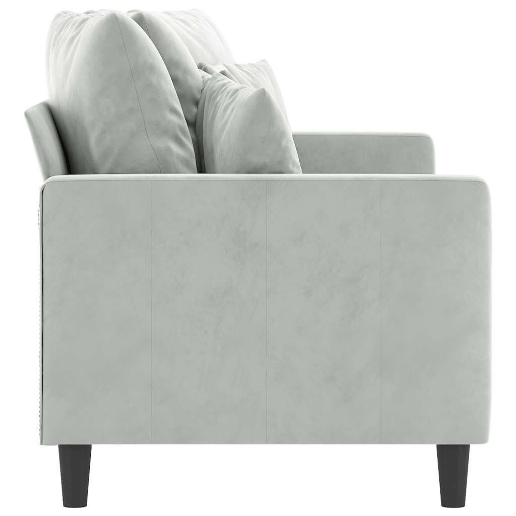 Light Gray Velvet 2-Seater Sofa V9469