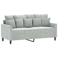 Light Gray Velvet 2-Seater Sofa V9469