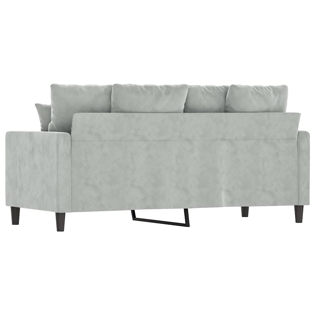 Light Gray Velvet 2-Seater Sofa V9469