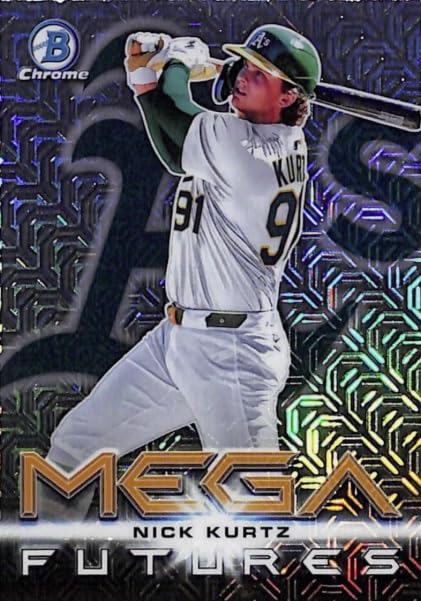 2025 Bowman Chrome Nick Kurtz Mega Futures Mojo Refractor Baseball Rookie Card H691