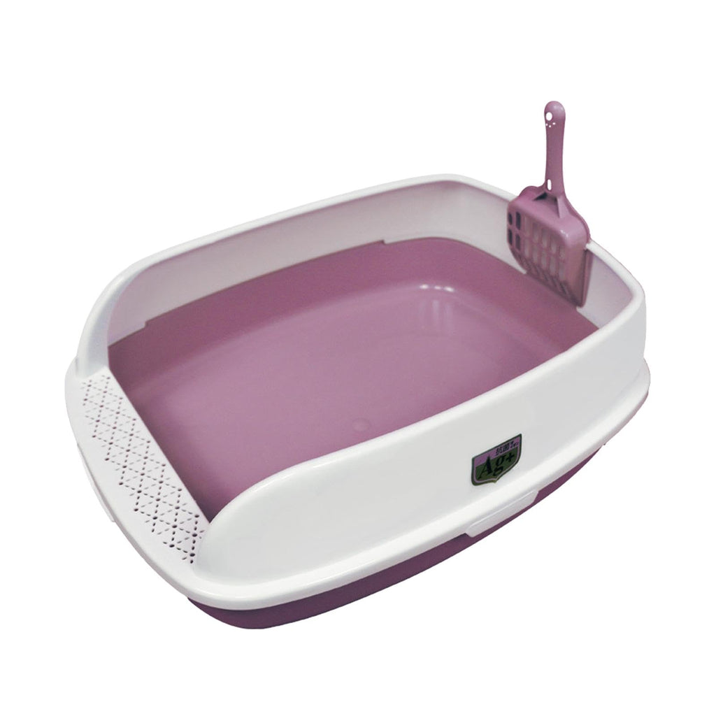 Pink Semi Enclosed Cat Litter Box F180