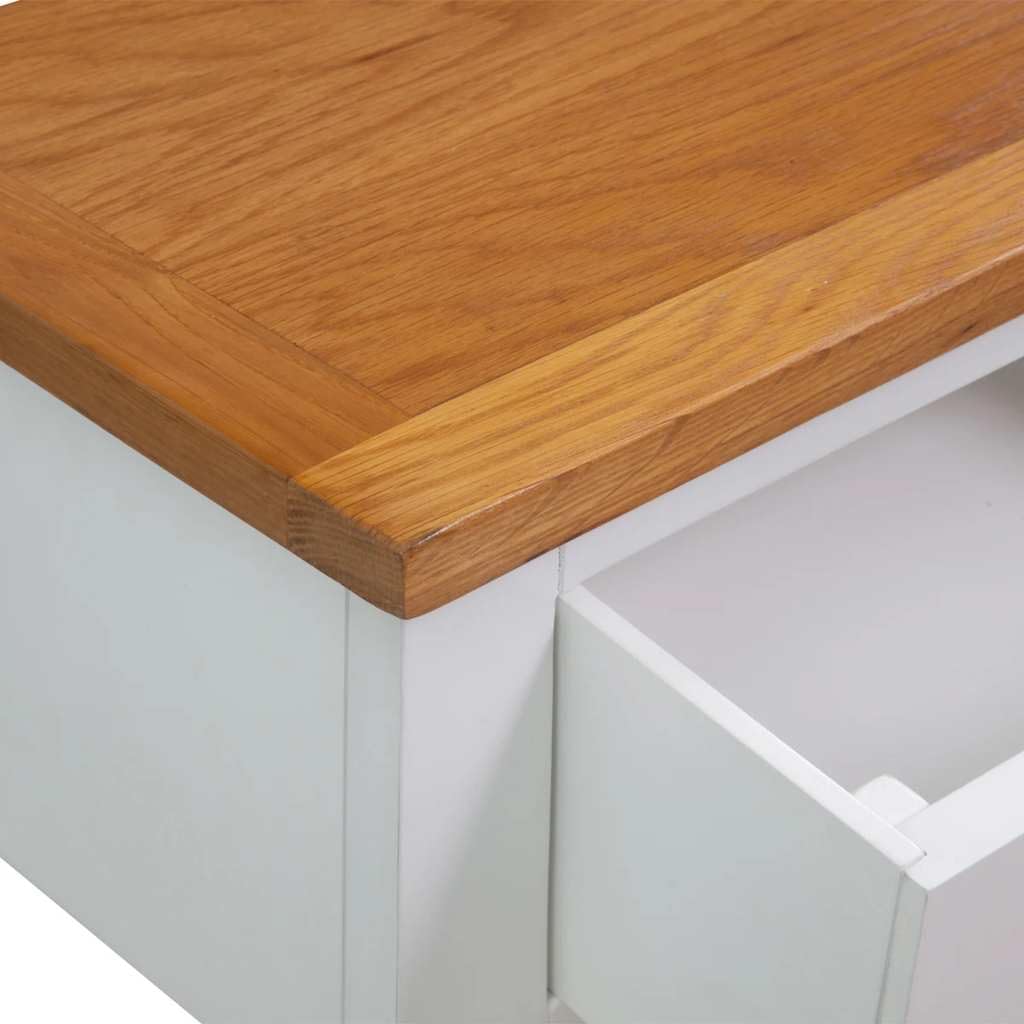 Solid Oak Wood Console Table with Drawers and Shelf X46012