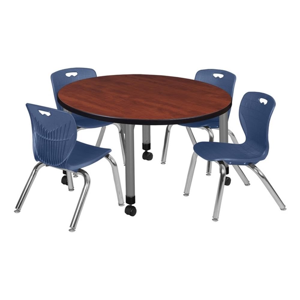 42" Round Mobile Table with 4 Stack Chairs L808470