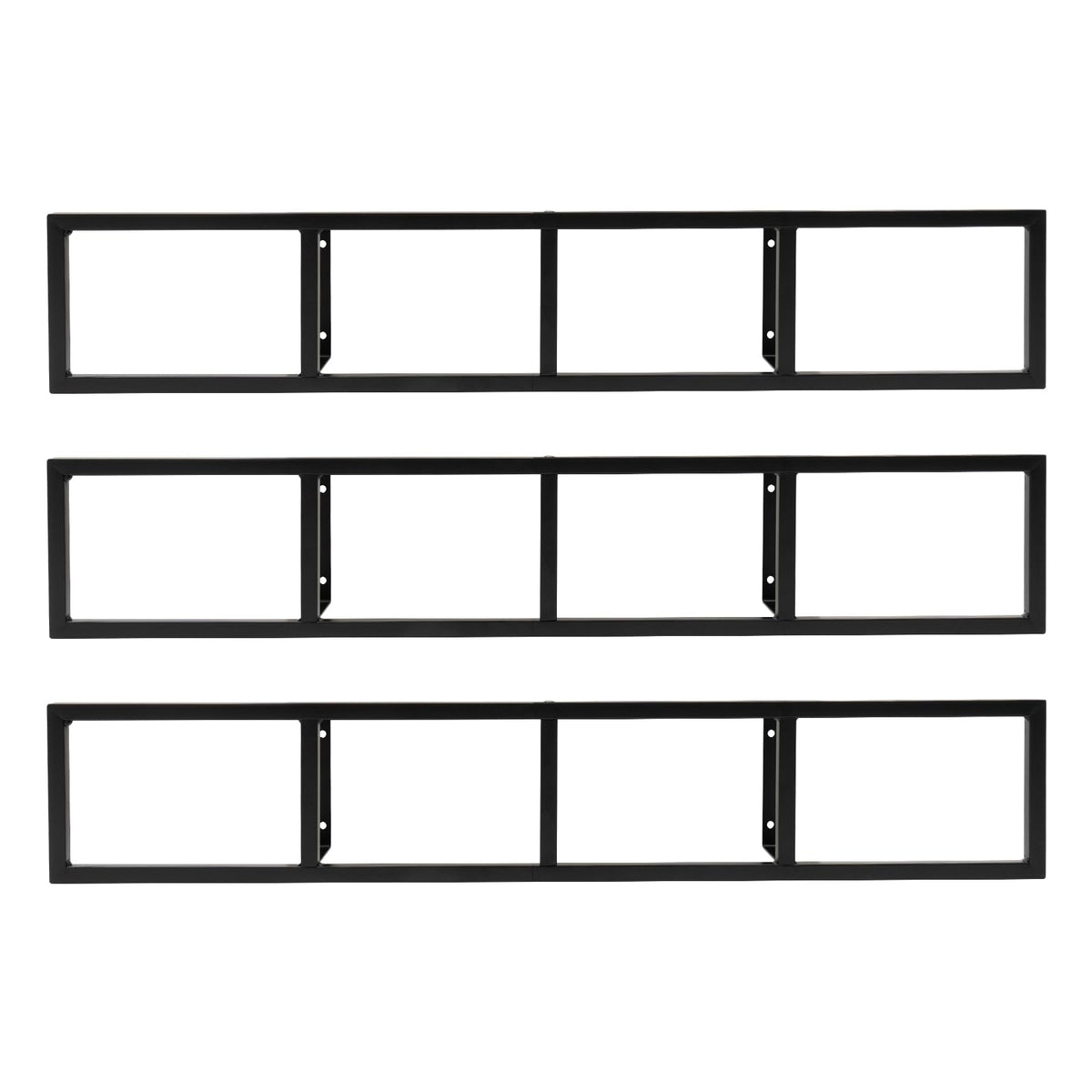 Black 3Pcs Wall Mount Media Storage Rack F2368