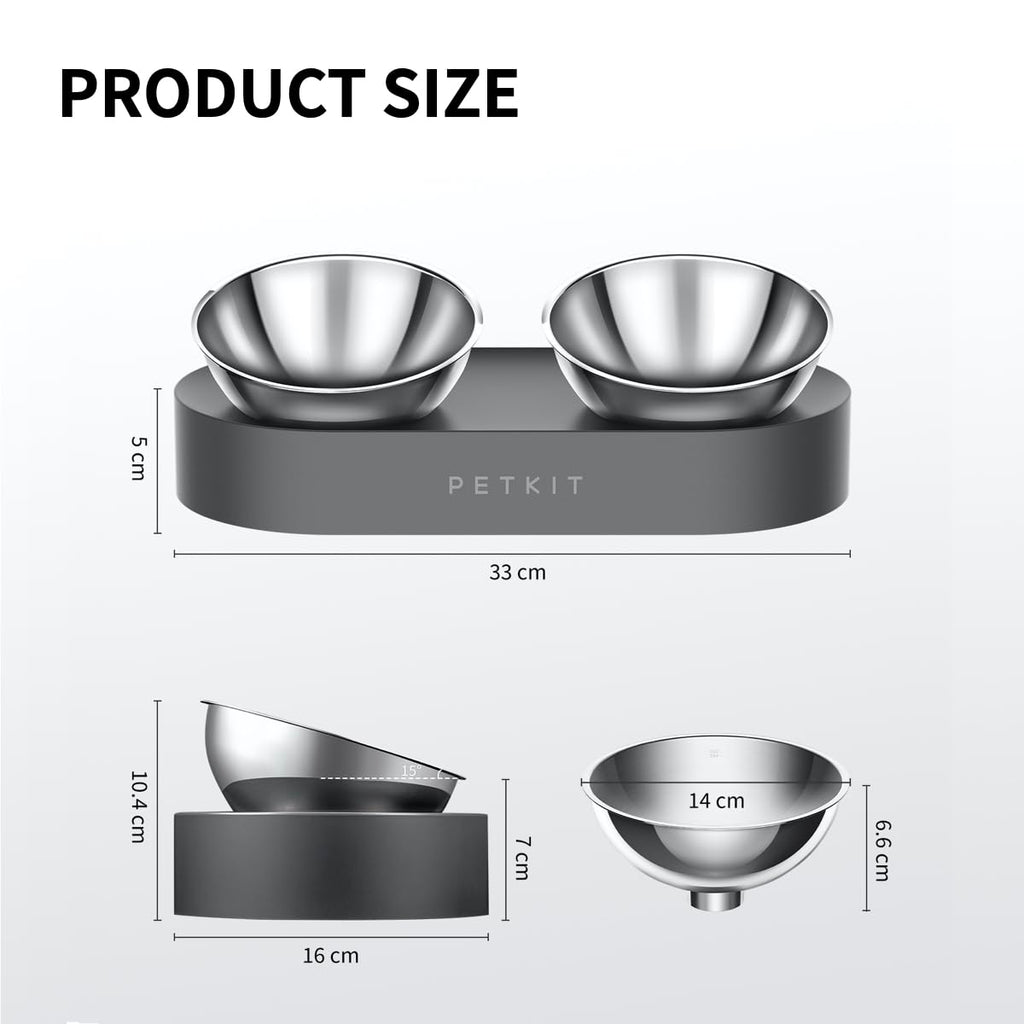 Elevated Dog Cat Bowl with 2 Stainless Steel Bowls T3269