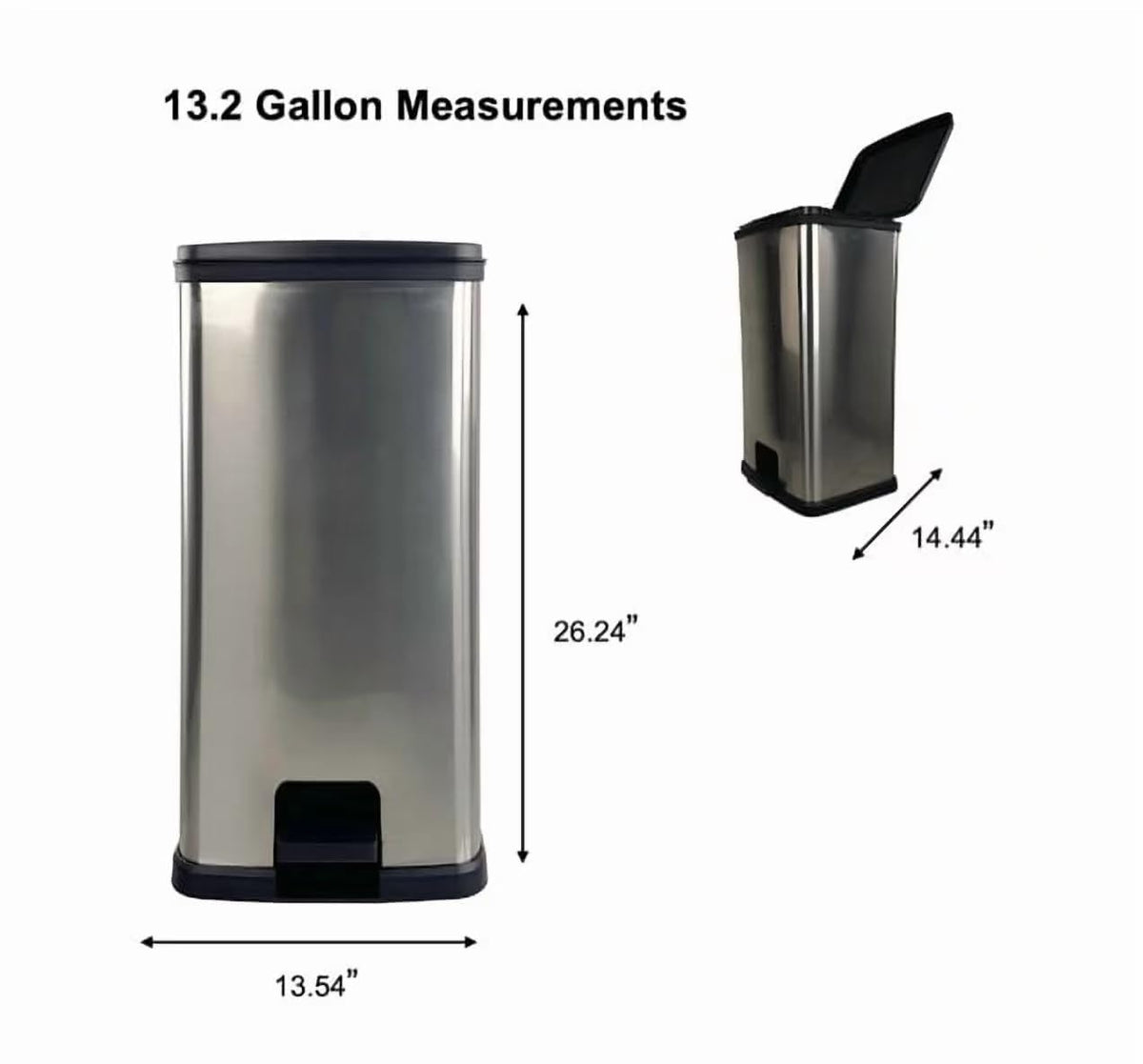 13 Gal Stainless Silver Step Trash Can G509