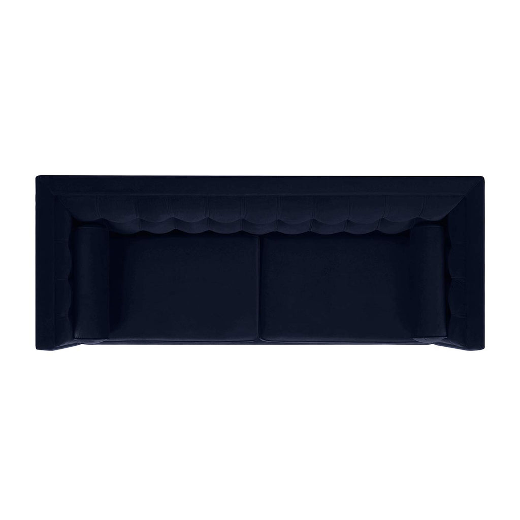 Dark Navy Blue Performance Velvet Tufted Sofa Q50070