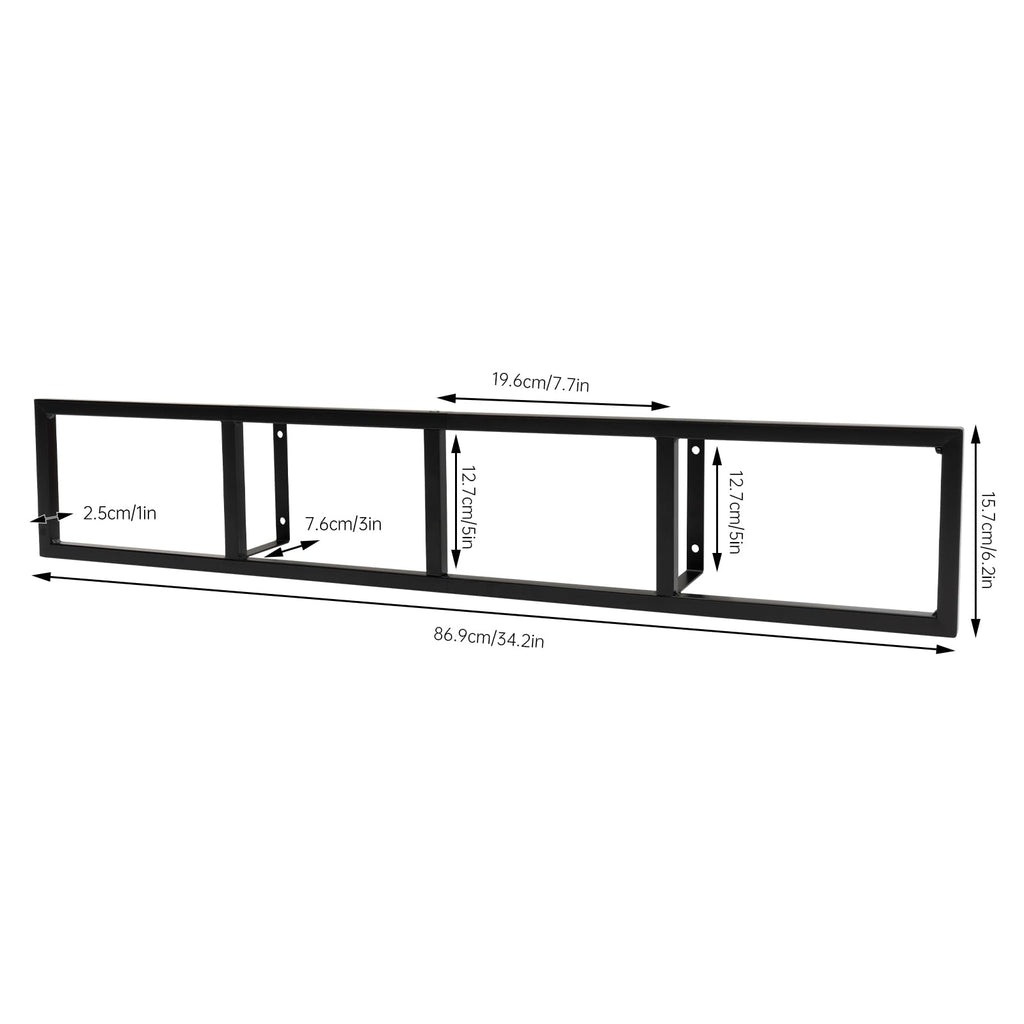Black 3Pcs Wall Mount Media Storage Rack F2368