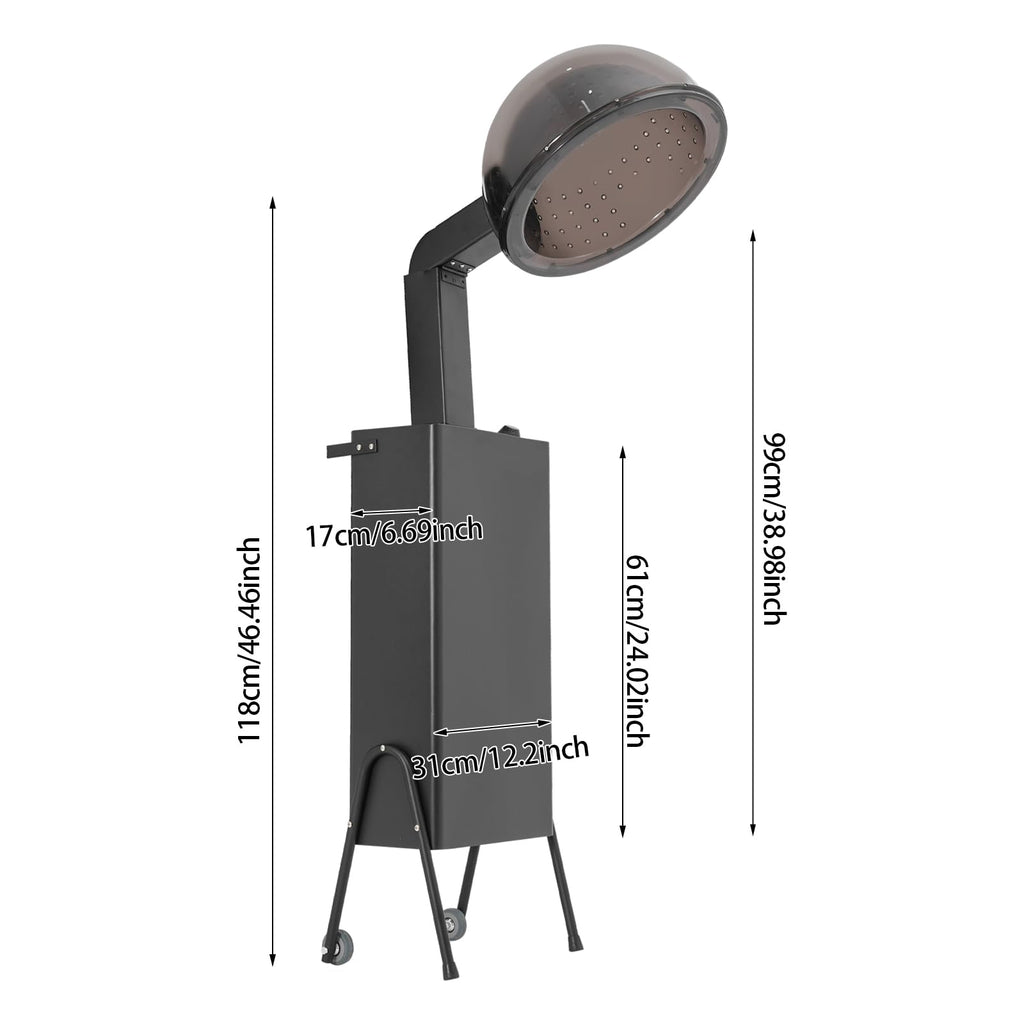 Black 1200w Hooded Hair Dryer with Timer X225874