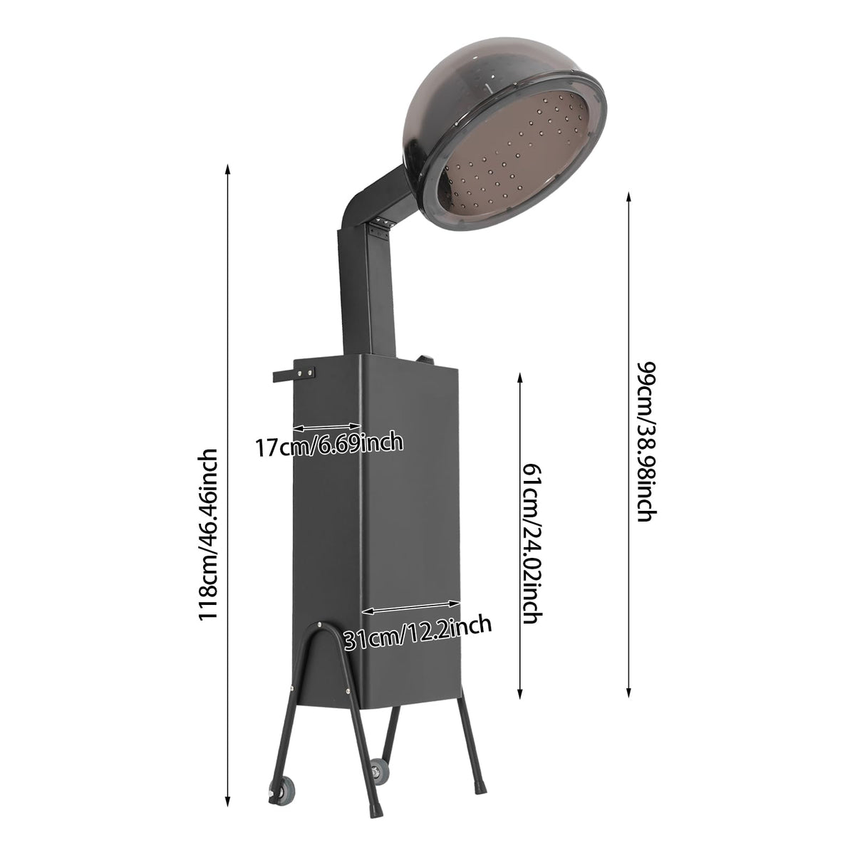 Black 1200w Hooded Hair Dryer with Timer X225874