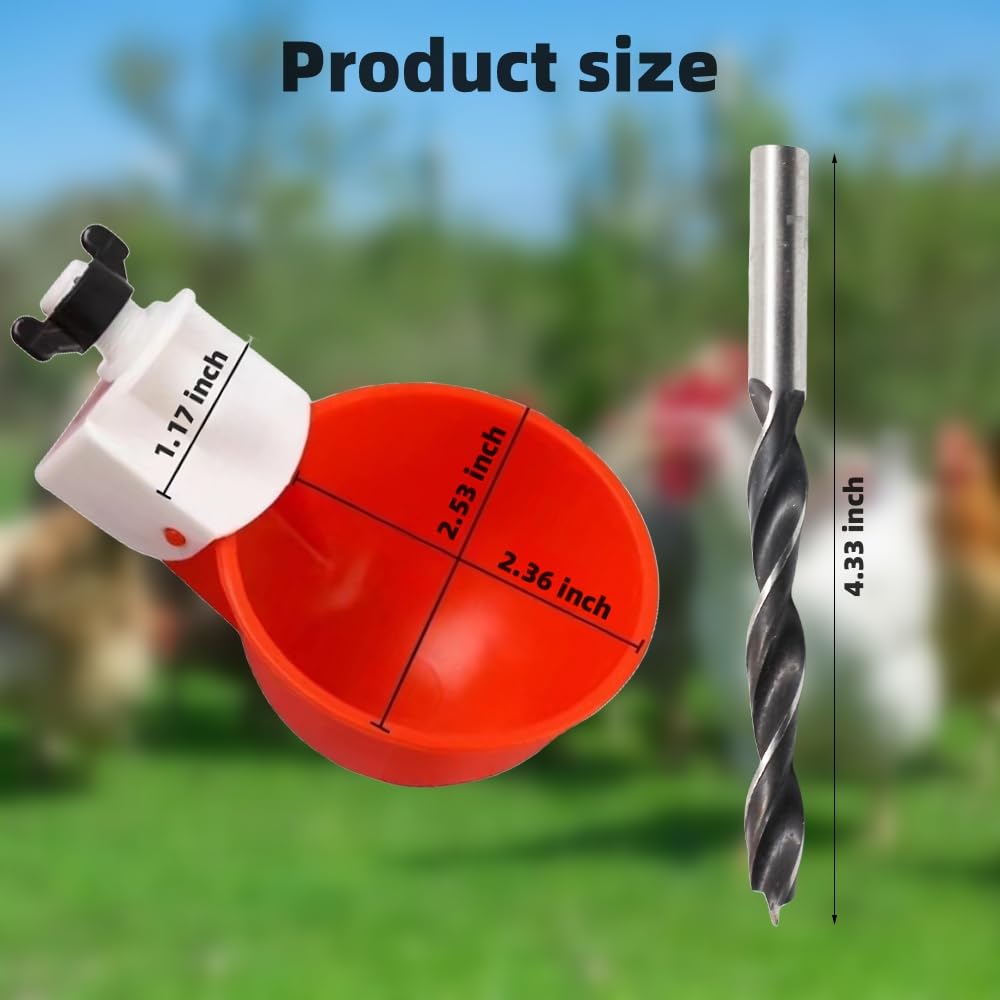 12 Pack Poultry Waterer Cups with Drill J3912