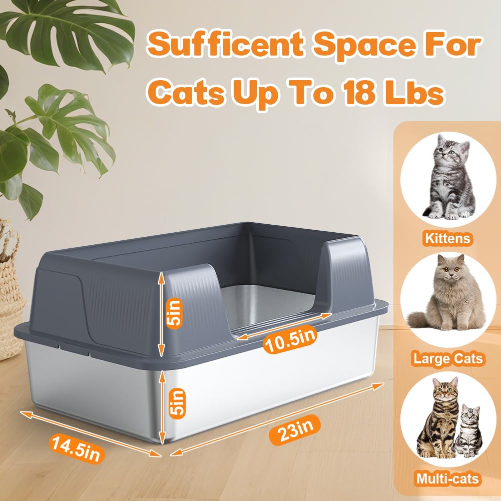 XL Stainless Steel Cat Litter Box Z162