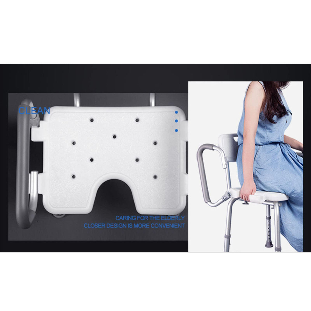 Padded Shower Chair with Arms and Back W295