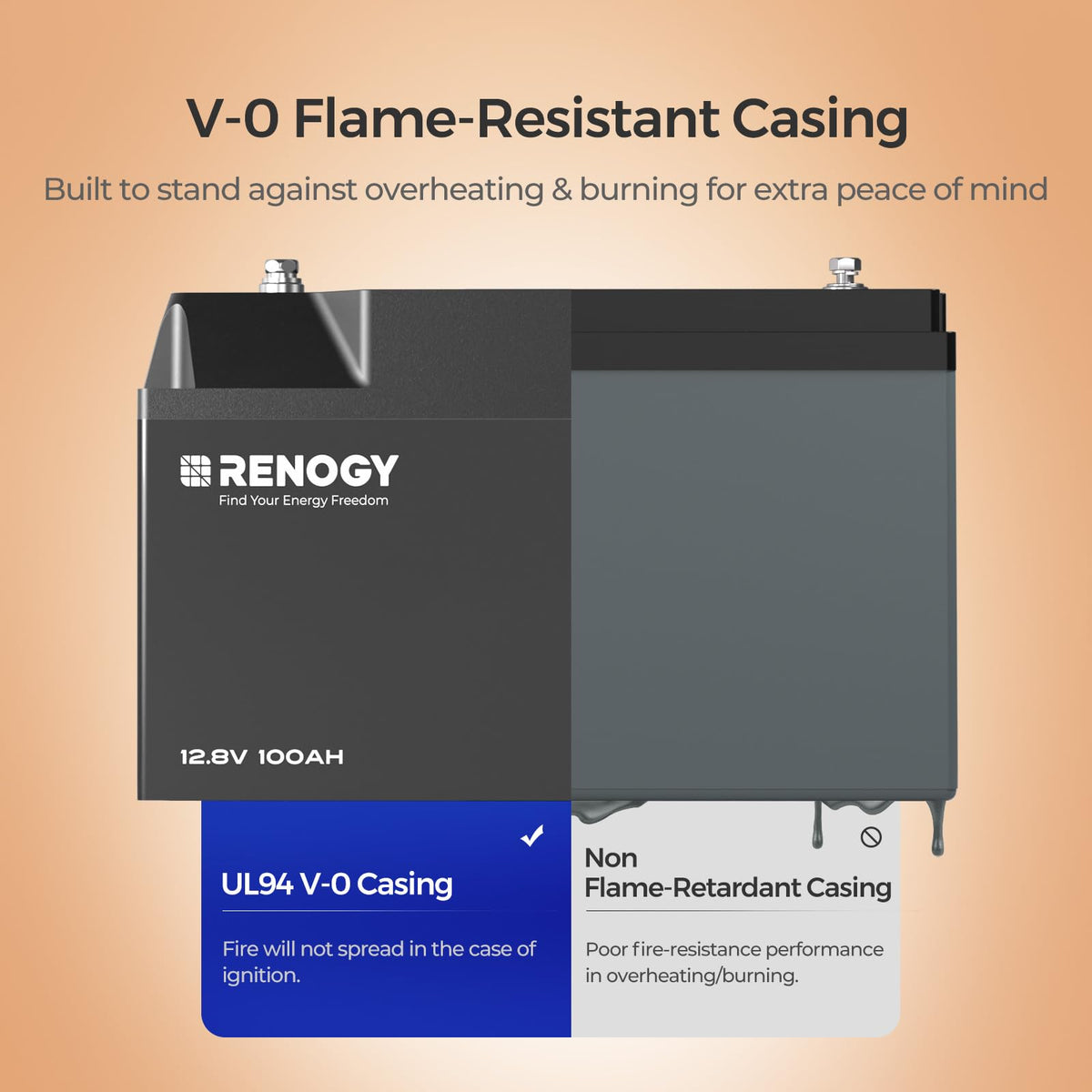 12V 100Ah Bluetooth Self-Heating Lithium LiFePO4 Deep Cycle Battery J50242