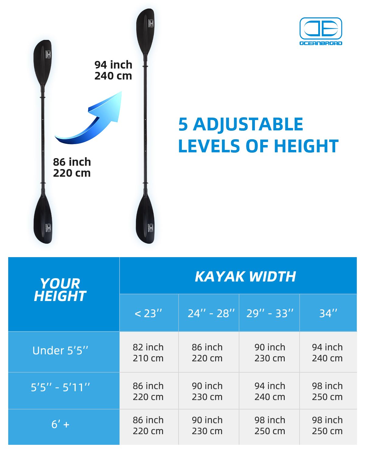Adjustable Kayak Paddle with Paddle Leash E624939