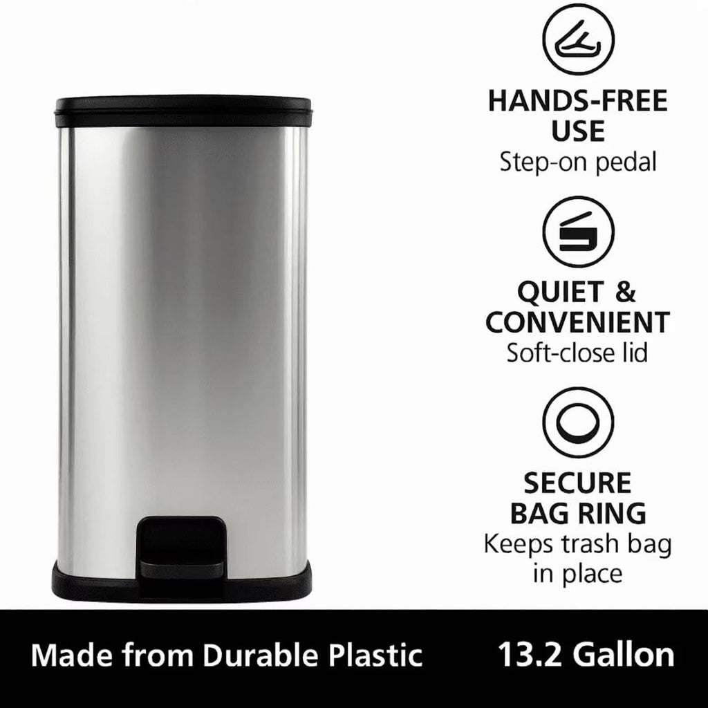 13 Gal Stainless Silver Step Trash Can G509