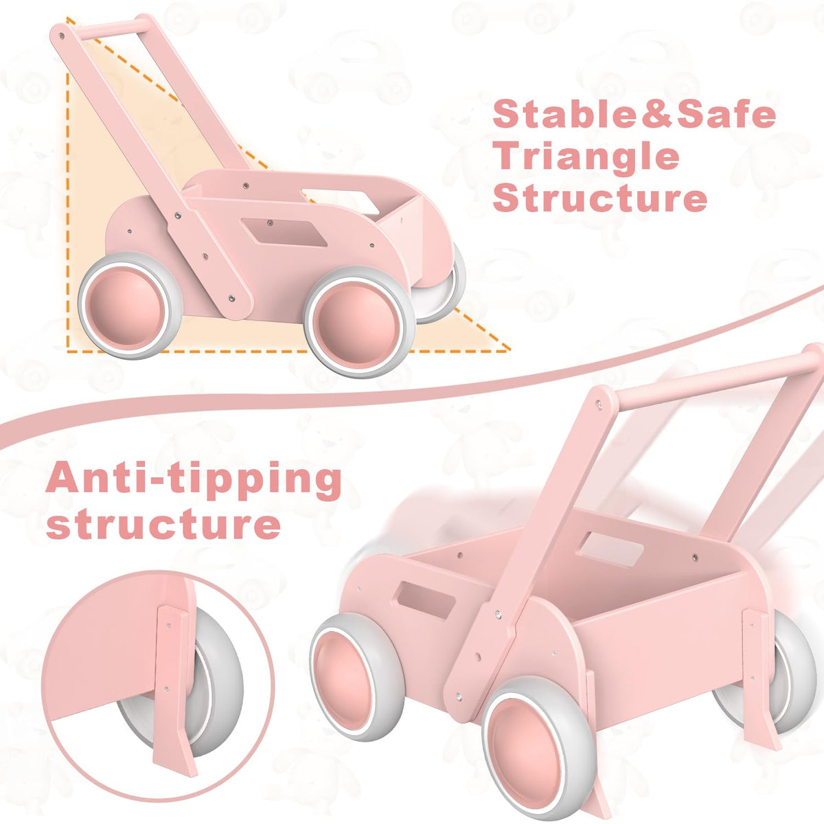 Wooden Baby Push Walker Q57325