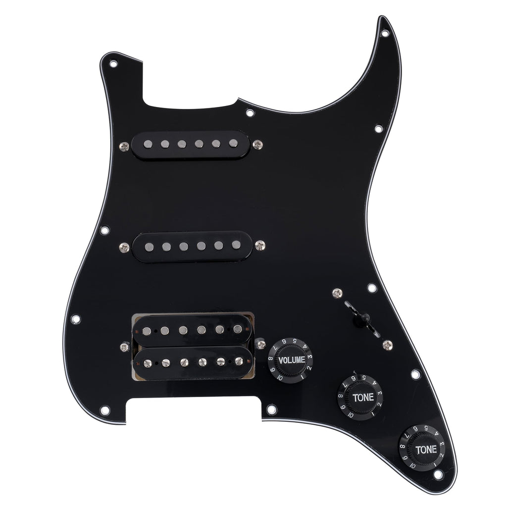 Black Pre-wired HSS Pickguard Set Q831