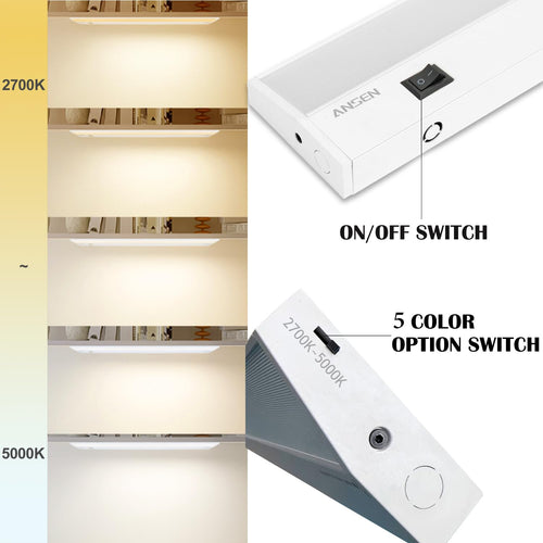 2 Packs Under Cabinet Lighting, 24in 18W Dimmable LED Light, 5 Color Temperature G700