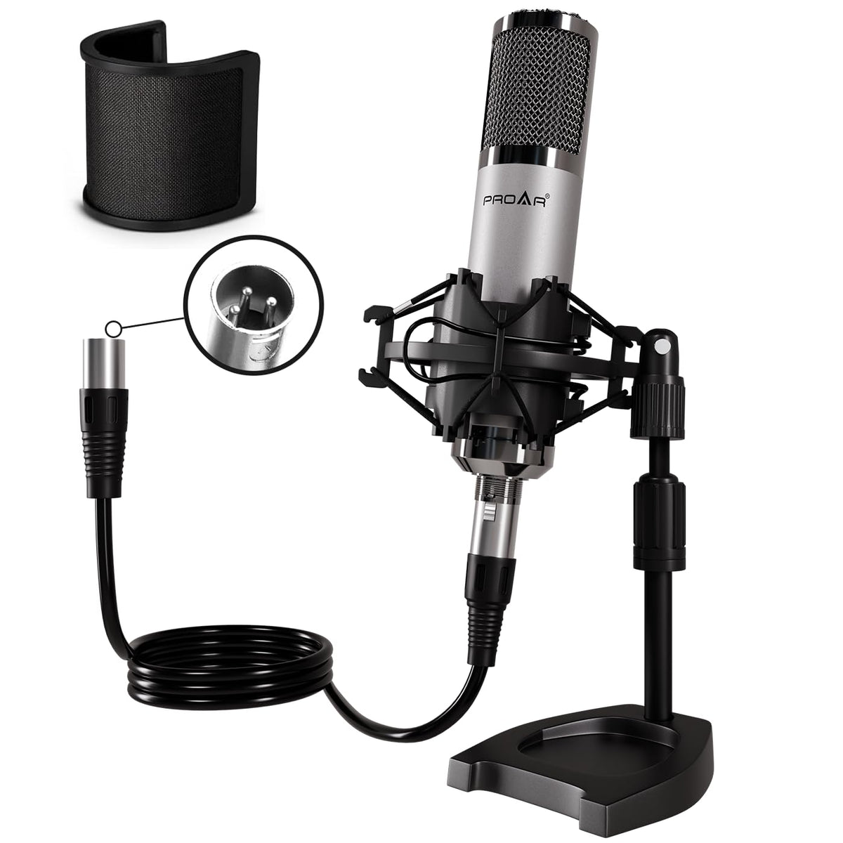 XLR Condenser Microphone with Desktop Stand L1408