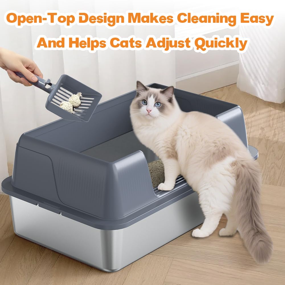 XL Stainless Steel Cat Litter Box Z162