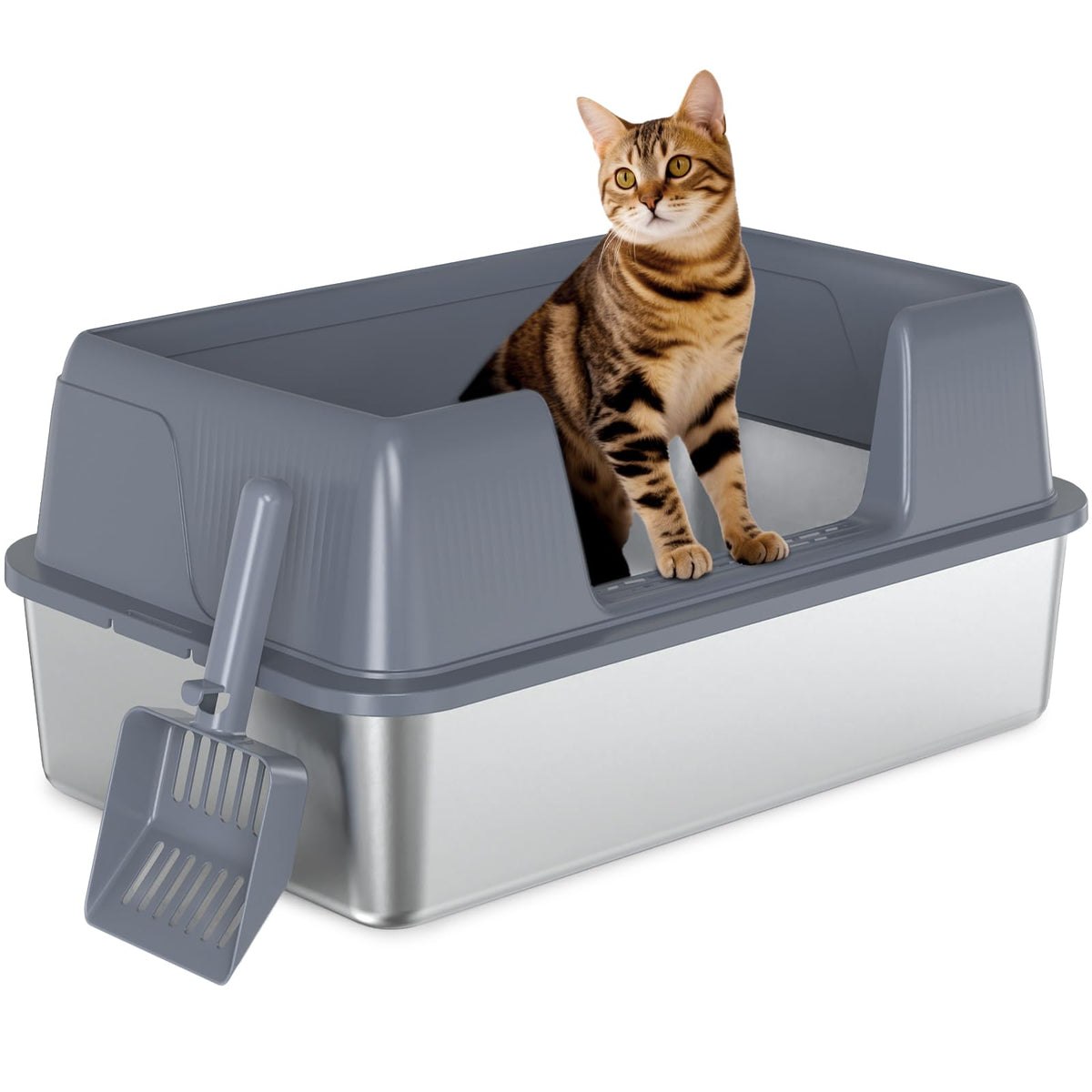 XL Stainless Steel Cat Litter Box Z162