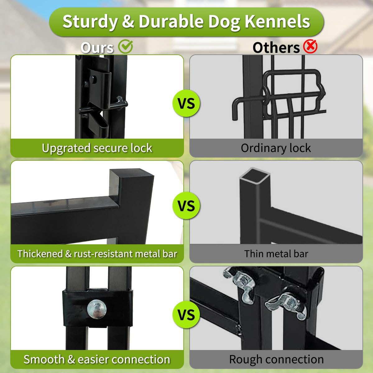Heavy Duty Dog Kennel with Roof V487