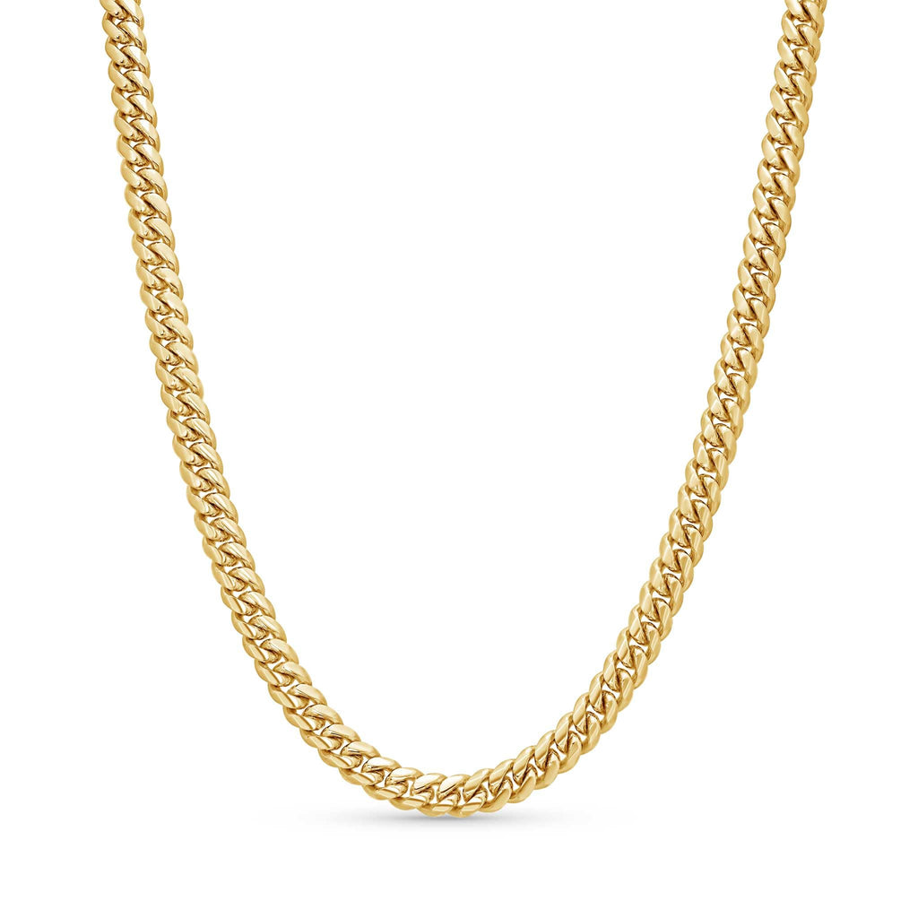 5.5mm Gold Vermeil Sterling Silver Cuban Link Chain Necklace A98234