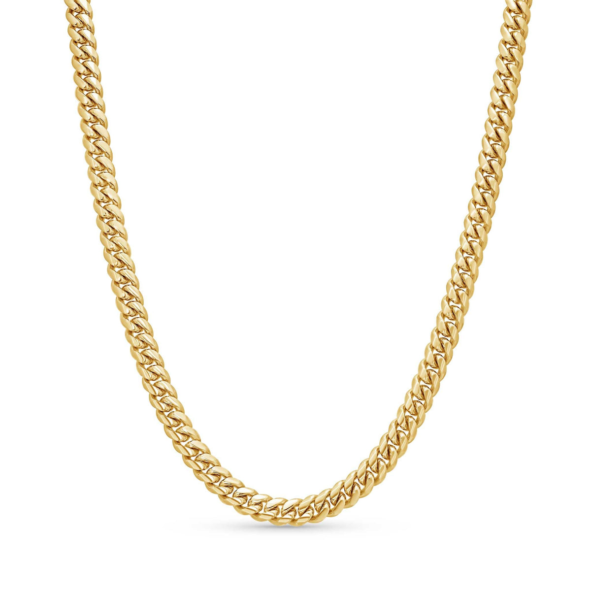 5.5mm Gold Vermeil Sterling Silver Cuban Link Chain Necklace A98234