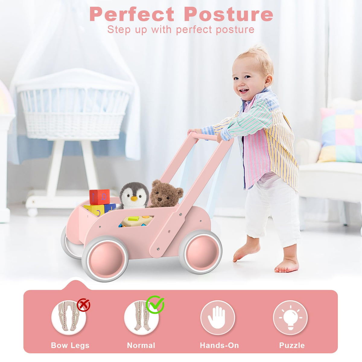 Wooden Baby Push Walker Q57325