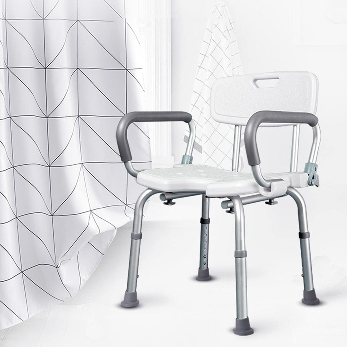 Padded Shower Chair with Arms and Back W295