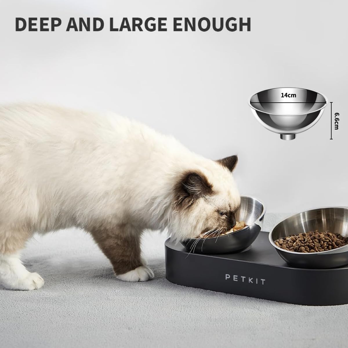 Elevated Dog Cat Bowl with 2 Stainless Steel Bowls T3269
