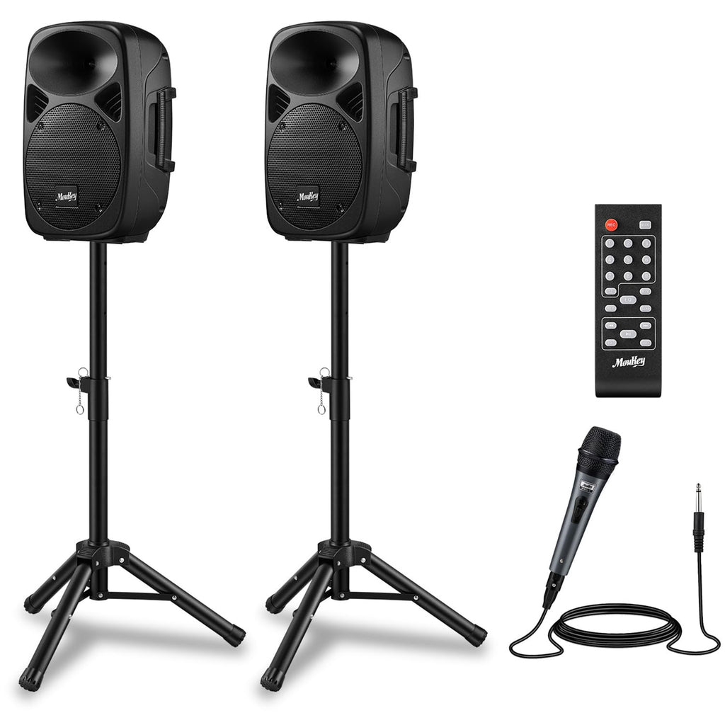 8 Inch Rechargeable PA Speakers with Tripod Stands P596022