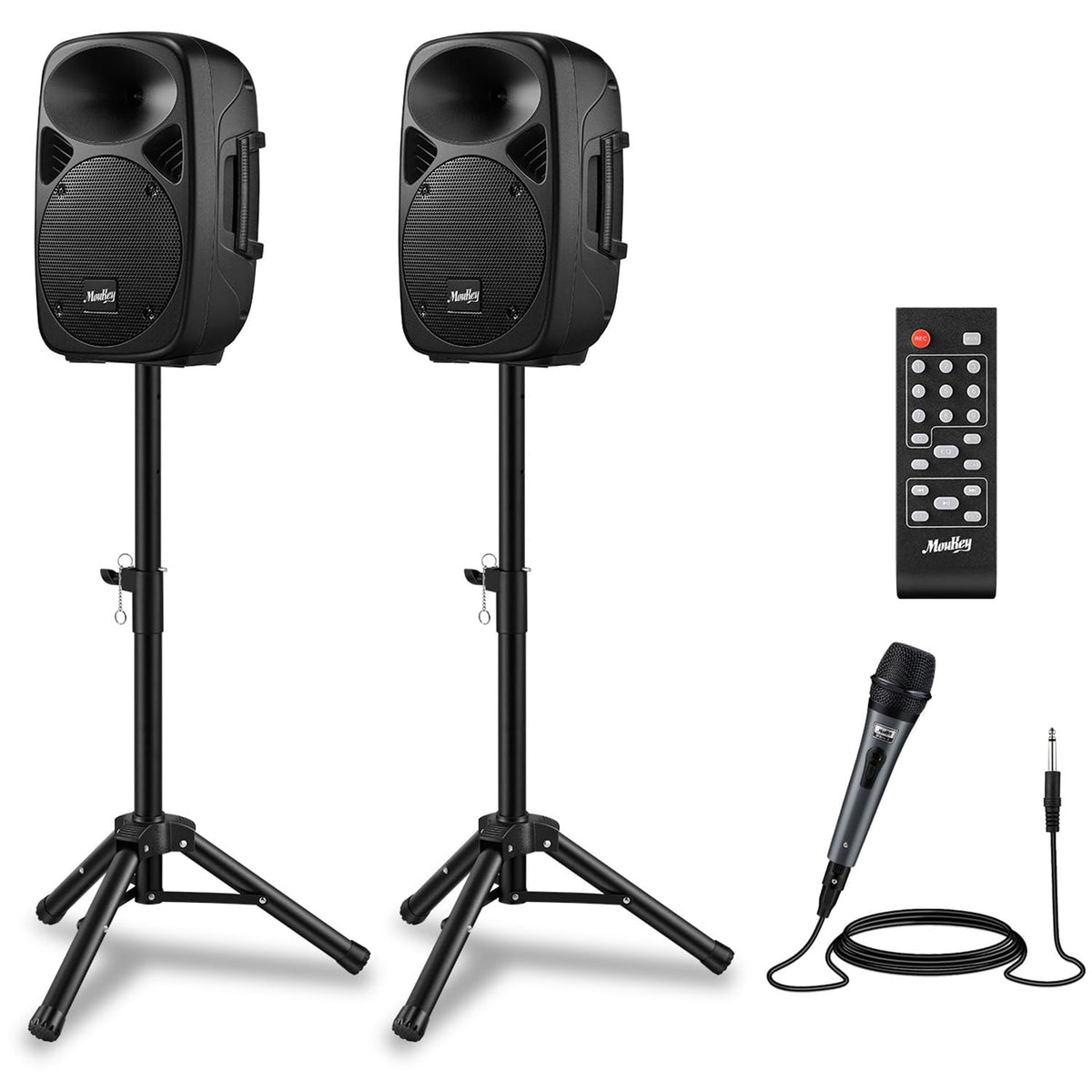 8 Inch Rechargeable PA Speakers with Tripod Stands P596022