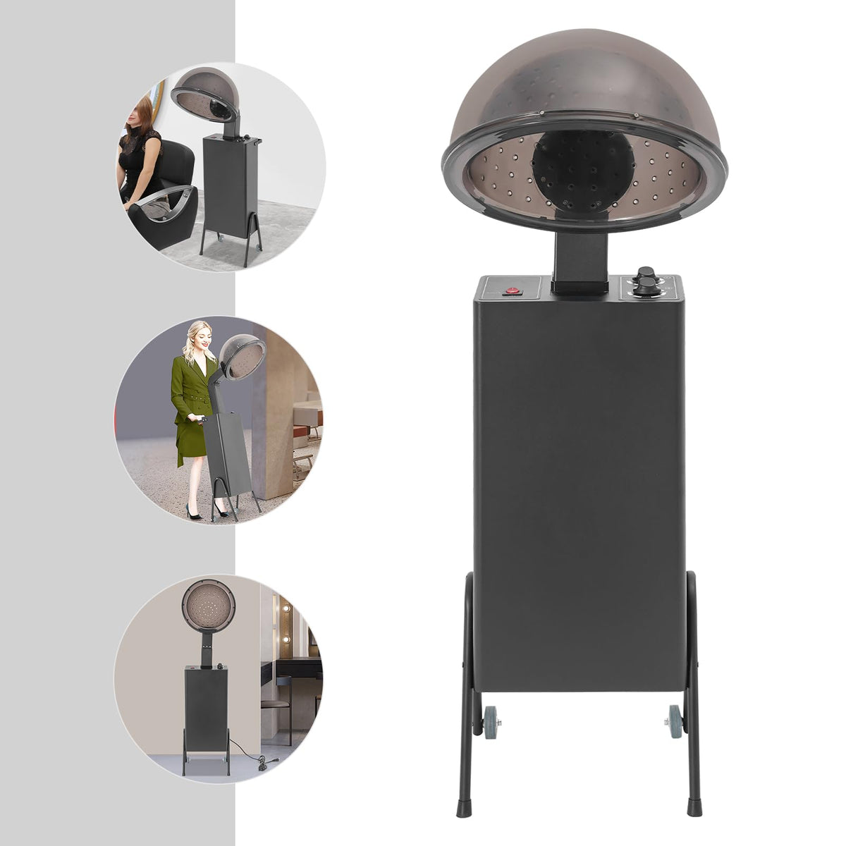 Black 1200w Hooded Hair Dryer with Timer X225874