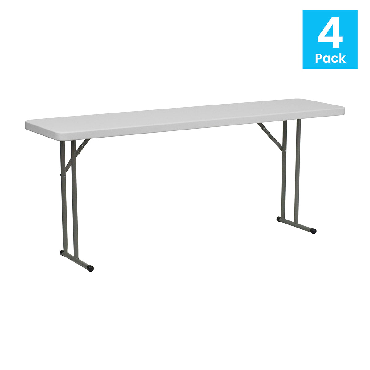 6 ft Plastic Folding Training Table 4-Pack L861194