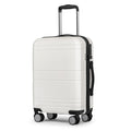White 20 Inch Hardshell Carry On Luggage H6040