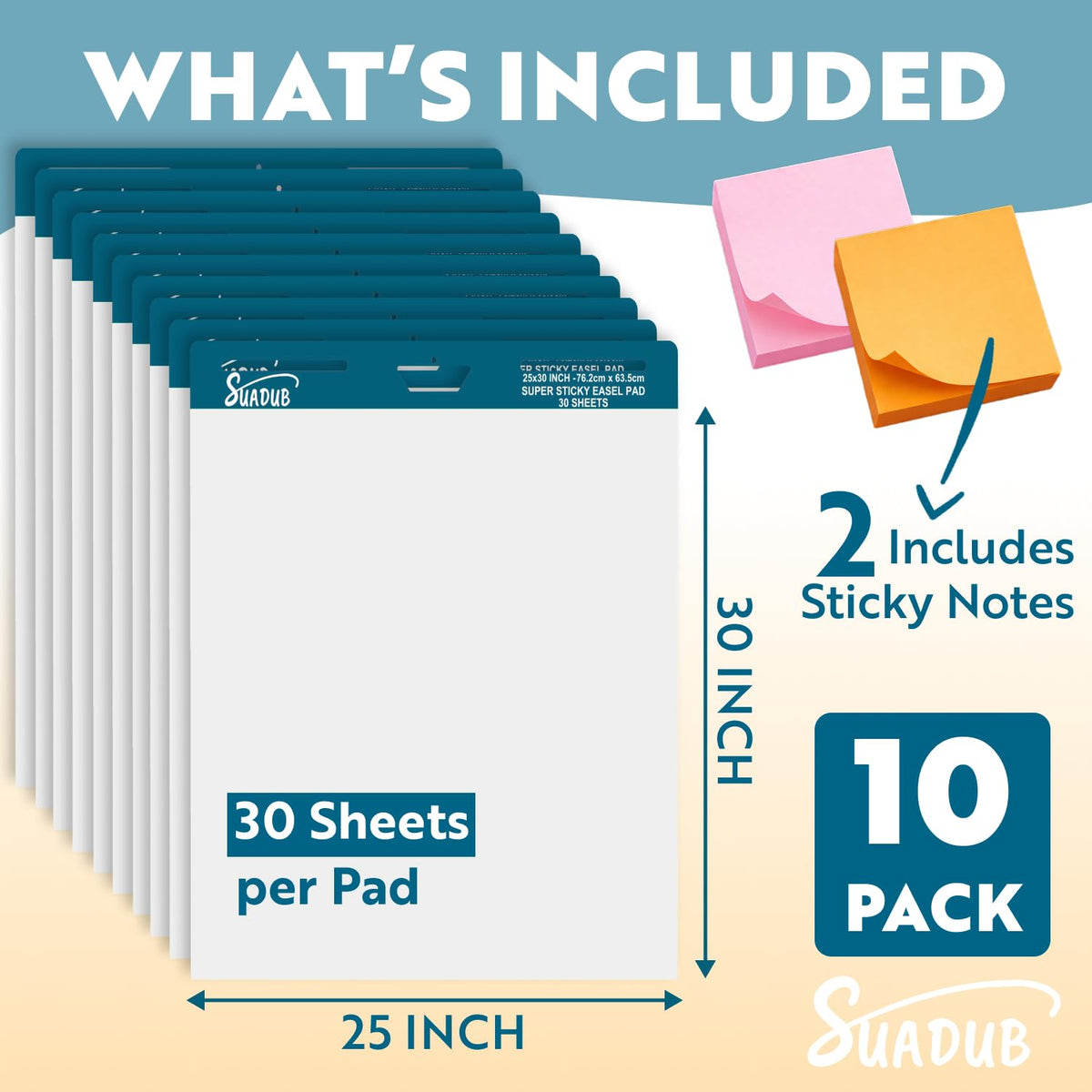 Sticky Easel Pad 25 x 30 Inches 30 Sheets 10 Pads F7926