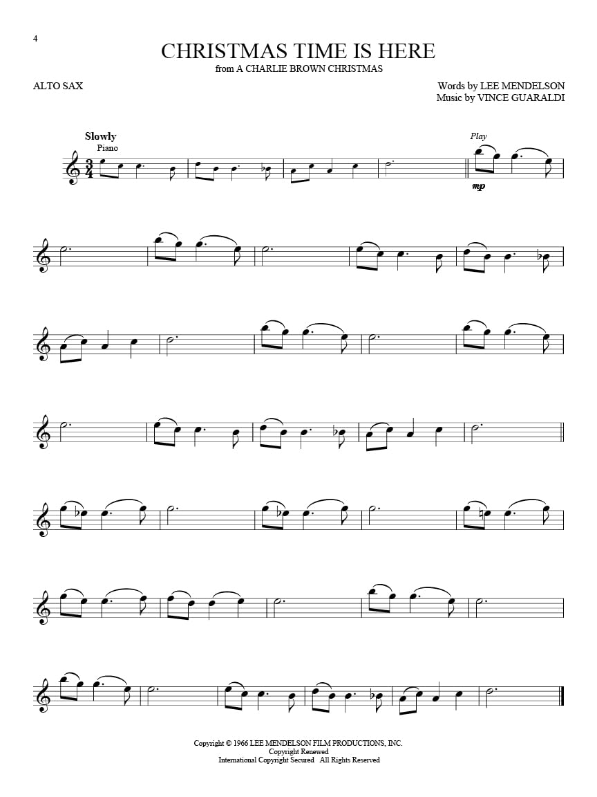 Alto Sax Holiday Sheet Music Book with Online Audio Tracks O3351