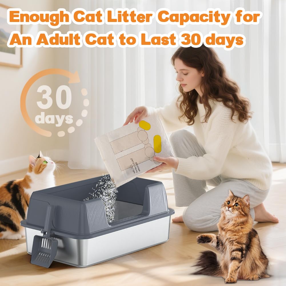 XL Stainless Steel Cat Litter Box Z162