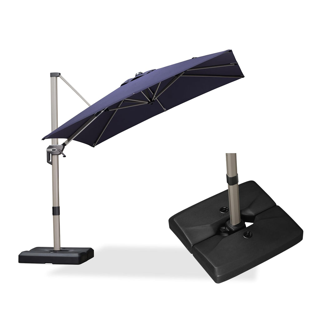 Navy Blue Cantilever Umbrella with Base O657