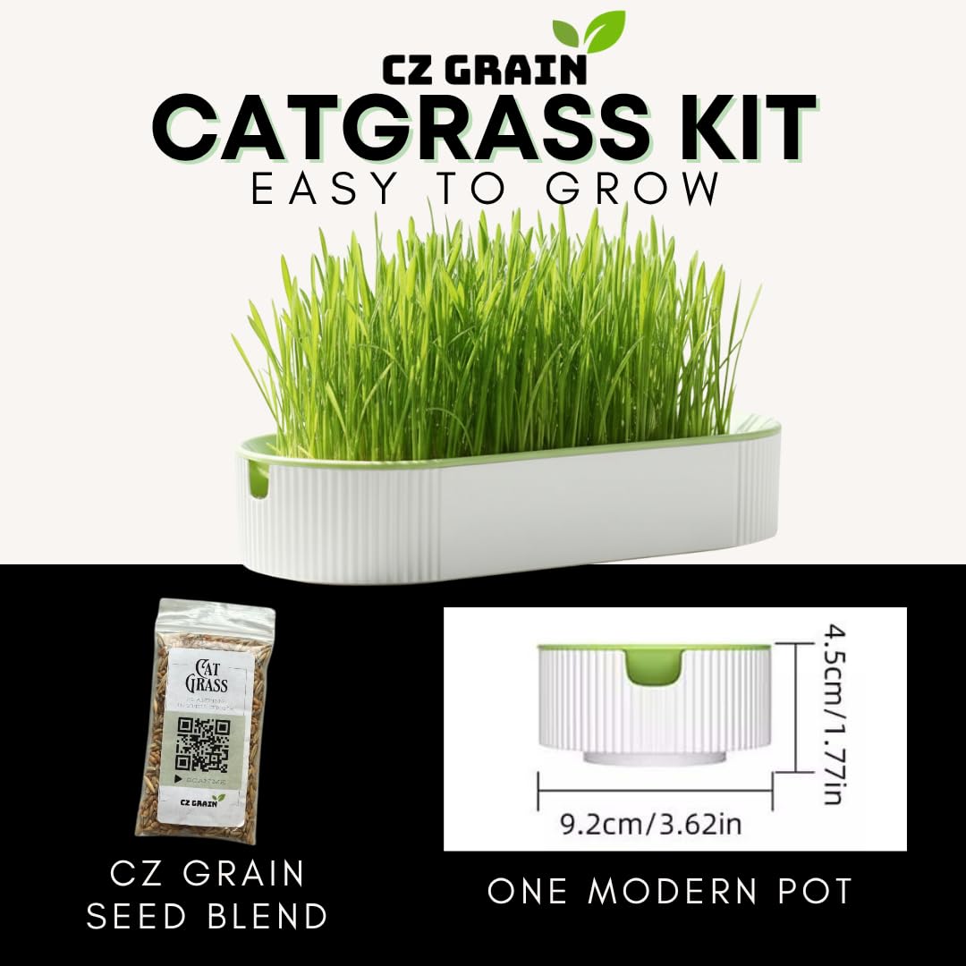 Hydroponic Cat Grass Grow Kit with 2 Oz Non-GMO Seeds C20198