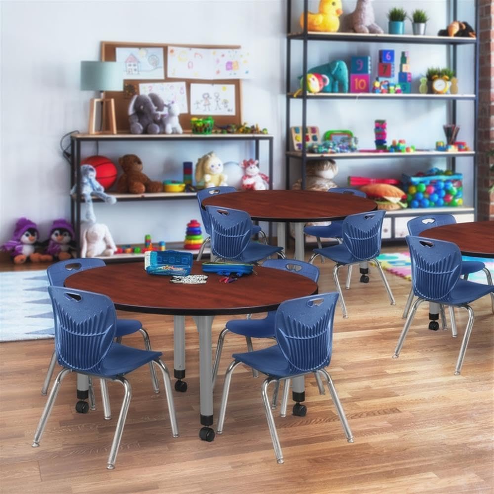 42" Round Mobile Table with 4 Stack Chairs L808470
