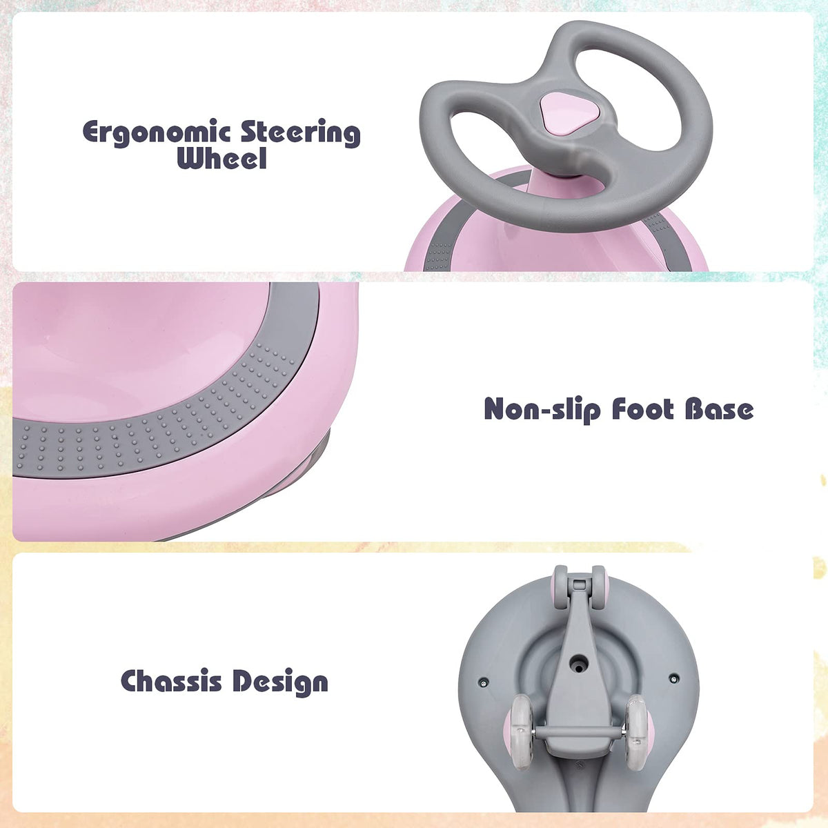 Pink Wiggle Car with LED Flashing Wheels U7020