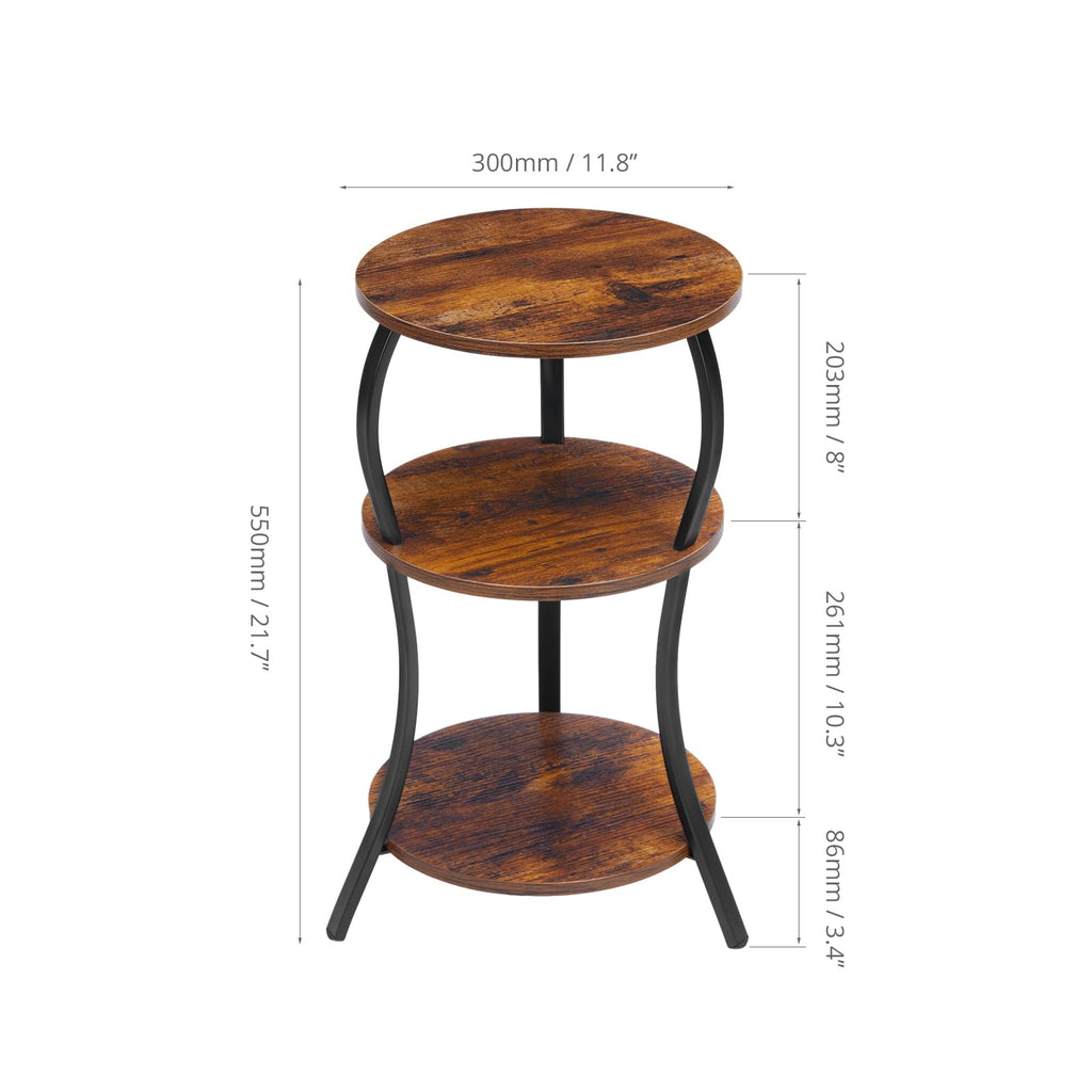 Vintage 3-Tier Round Side Table N2414