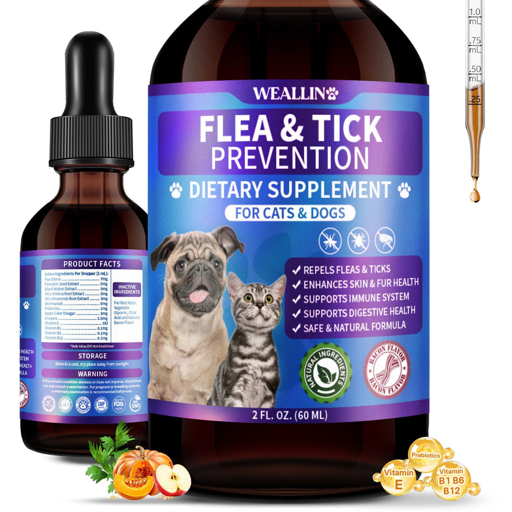 Oral Flea & Tick Support Drops for Dogs & Cats 60ml P43671