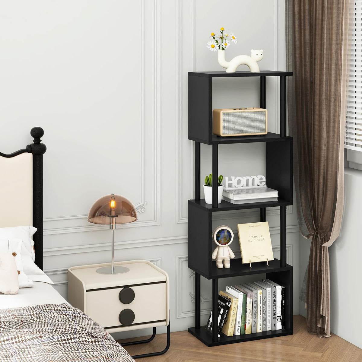 5-Tier Black Bookshelf I8265