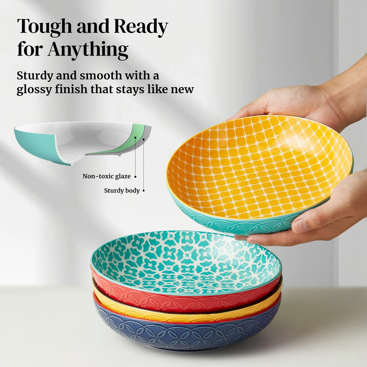 8.5" Porcelain Serving Bowls Set of 4 J565