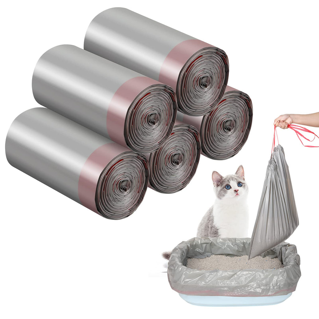 50 Count Jumbo Cat Litter Box Liners 39 x 22 Inch Gray Red O954