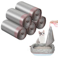 50 Count Jumbo Cat Litter Box Liners 39 x 22 Inch Gray Red O954